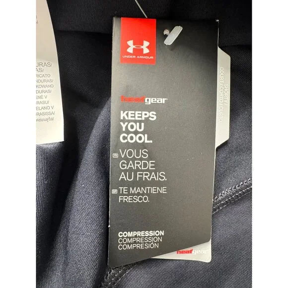 Under Armour Size XL Shorty Court Boy Compression Shorts Black Women's NWT - Picture 6 of 8